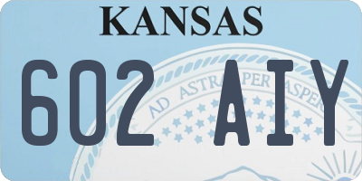 KS license plate 602AIY