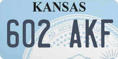 KS license plate 602AKF