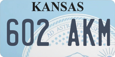 KS license plate 602AKM