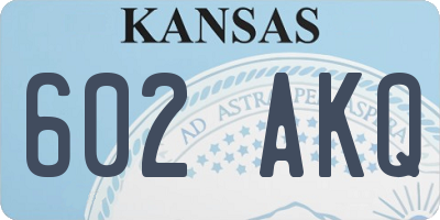 KS license plate 602AKQ
