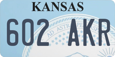 KS license plate 602AKR