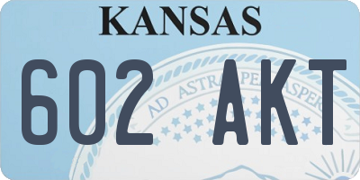 KS license plate 602AKT