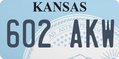KS license plate 602AKW