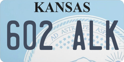 KS license plate 602ALK