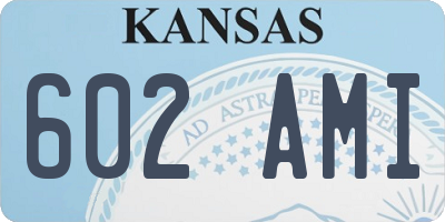 KS license plate 602AMI
