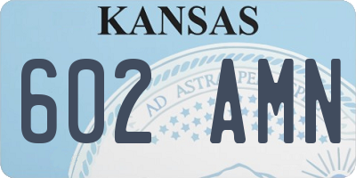 KS license plate 602AMN