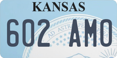 KS license plate 602AMO