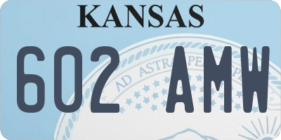 KS license plate 602AMW
