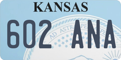 KS license plate 602ANA