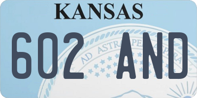KS license plate 602AND