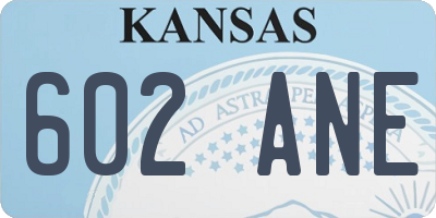 KS license plate 602ANE
