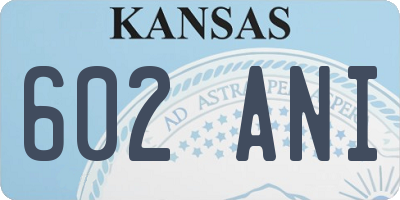 KS license plate 602ANI