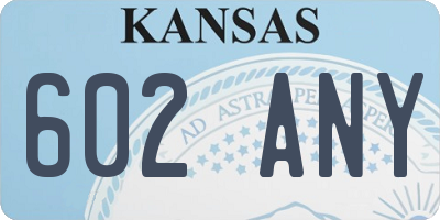 KS license plate 602ANY