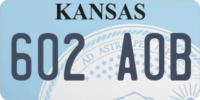 KS license plate 602AOB