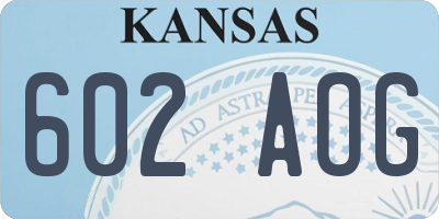 KS license plate 602AOG