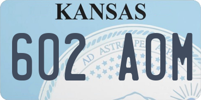 KS license plate 602AOM