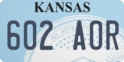 KS license plate 602AOR