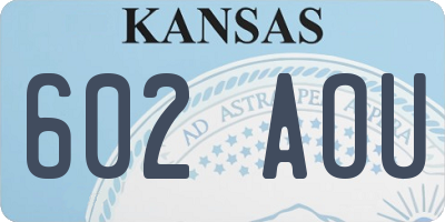KS license plate 602AOU