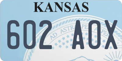 KS license plate 602AOX
