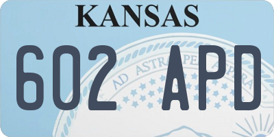 KS license plate 602APD