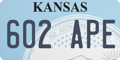 KS license plate 602APE