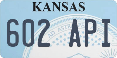 KS license plate 602API