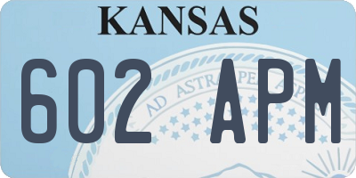 KS license plate 602APM