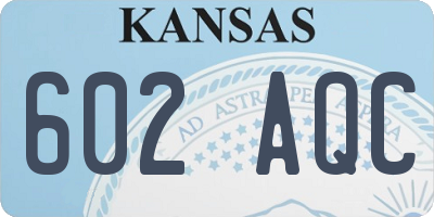 KS license plate 602AQC