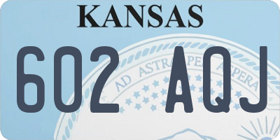 KS license plate 602AQJ