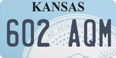 KS license plate 602AQM