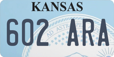 KS license plate 602ARA