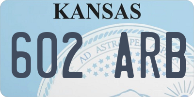 KS license plate 602ARB