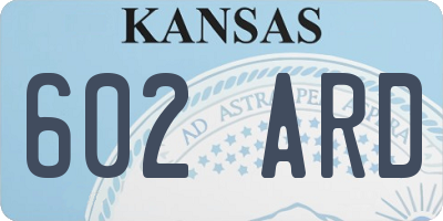 KS license plate 602ARD