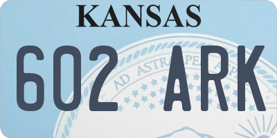 KS license plate 602ARK