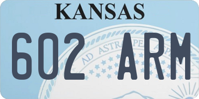 KS license plate 602ARM
