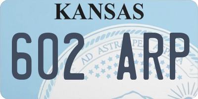 KS license plate 602ARP