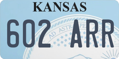 KS license plate 602ARR