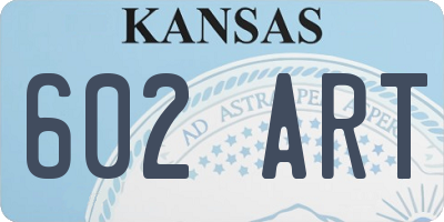 KS license plate 602ART