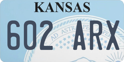 KS license plate 602ARX