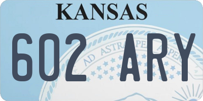 KS license plate 602ARY