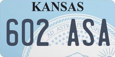 KS license plate 602ASA