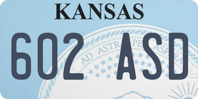KS license plate 602ASD