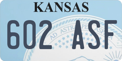 KS license plate 602ASF