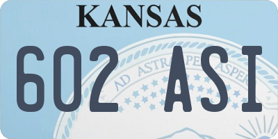 KS license plate 602ASI