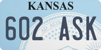 KS license plate 602ASK