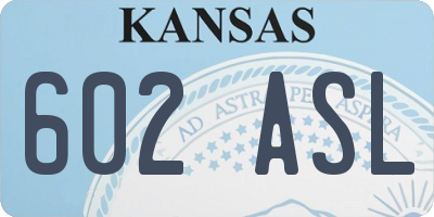KS license plate 602ASL