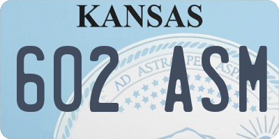 KS license plate 602ASM