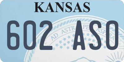 KS license plate 602ASO