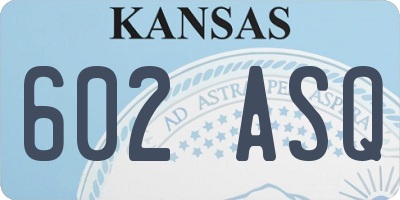 KS license plate 602ASQ