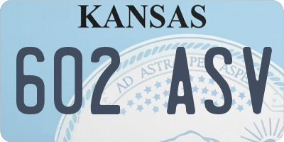 KS license plate 602ASV